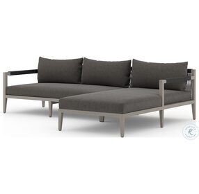 Sherwood Charcoal And Weathered Grey Outdoor 2 Piece RAF Sectional