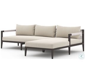 Sherwood Faye Sand and Bronze Outdoor 2 Piece RAF Sectional
