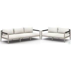 Sherwood Natural Ivory and Weathered Gray Outdoor Conversation Set