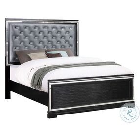 Eleanor Black And Silver Queen Panel Bed