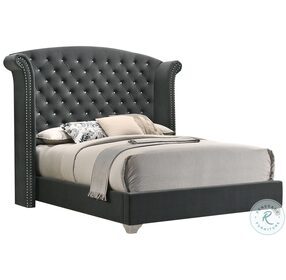 Melody Grey King Upholstered Panel Bed