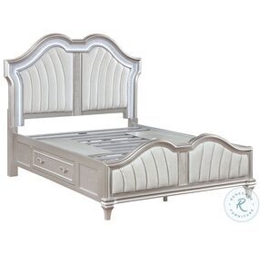 Evangeline Silver Oak And Ivory Queen Panel Storage Bed