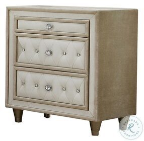Antonella Ivory And Camel Nightstand