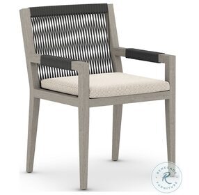 Sherwood Faye Sand And Weathered Grey Outdoor Dining Arm Chair