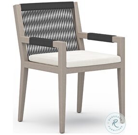 Sherwood Natural Ivory And Weathered Grey Outdoor Arm Chair
