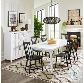 Capeside Cottage White Rectangular Leg Extendable Dining Room Set