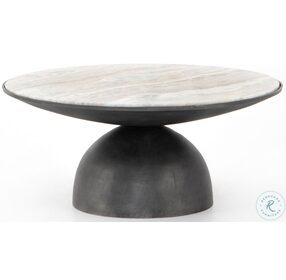 Corbett Hammered Grey And Creamy Taupe Coffee Table