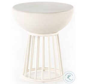 Denzel Cream Iron And White Concrete Outdoor End Table