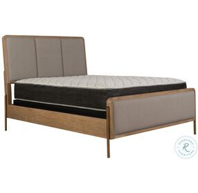 Arini Sand Wash And Grey King Upholstered Panel Bed