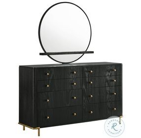 Arini Black 8 Drawer Dresser with Mirror
