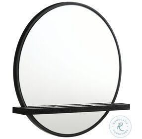 Arini Black Round Vanity Wall Mirror