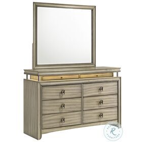 Giselle Rustic Beige 8 Drawer Dresser with Mirror