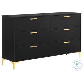 Kendall Black And Gold 6 Drawer Dresser
