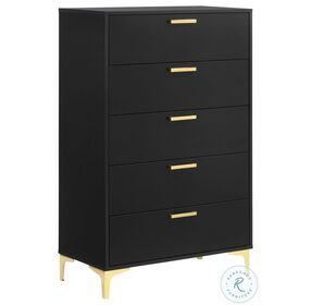 Kendall Black And Gold 5 Drawer Chest