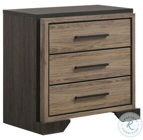 Baker Brown And Light Taupe 3 Drawer Nightstand