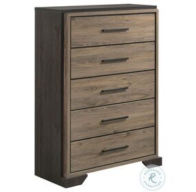 Baker Brown And Light Taupe 5 Drawer Chest