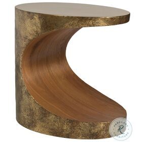 Signature Designs Antique Bronze And Natural Barn Wood Thornton Oval Side Table
