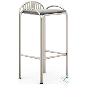 Cassian Faye Ash And Stainless Steel Outdoor Bar Stool