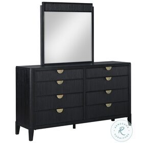 Brookmead Black 8 Drawer Dresser with Mirror