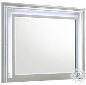 Veronica Light Silver Dresser Mirror with LED Light