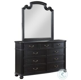 Celina Black 9 Drawer Dresser and Mirror
