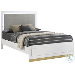 Caraway White And Gray Queen Panel Bed