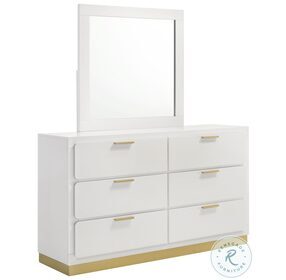 Caraway White 6 Drawer Dresser with Mirror