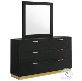 Caraway Black 6 Drawer Dresser with Mirror