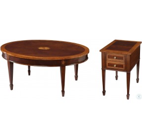 Copley Place Brown Oval Occasional Table Set