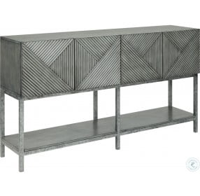 Magnet Burnished Grey 4 Door Media Console Table