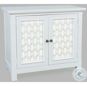 Isabella White 38" Mirrored Accent Cabinet