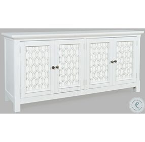 Isabella White 69" Mirrored Accent Cabinet