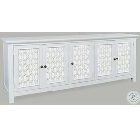 Isabella White 86" Mirrored Accent Cabinet