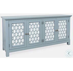 Isabella Blue 69" Mirrored Accent Cabinet
