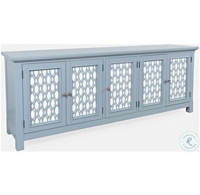 Isabella Blue 86" Mirrored Accent Cabinet