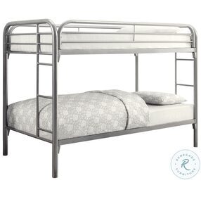 Morgan Silver Twin Over Twin Metal Bunk Bed