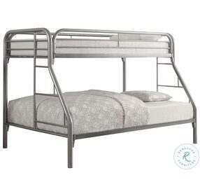 Morgan Silver Twin Over Full Metal Bunk Bed