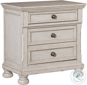 Bethel Wire Brushed White Nightstand