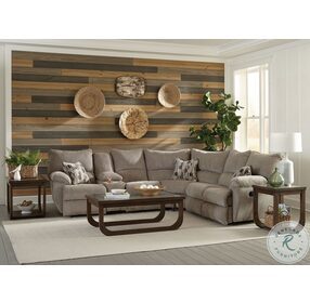 Elliot Pewter Reclining Console Lay Flat LAF Sectional