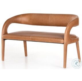 Hawkins Sonoma Butterscotch Leather Dining Bench