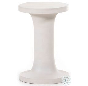 Gino Textured Matte White Outdoor End Table