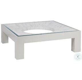 Signature Designs Light Gray And White Bone Elation Square Cocktail Table