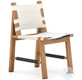 Hedley Dark Grey Rope And Natural Teak Outdoor Dining Chair