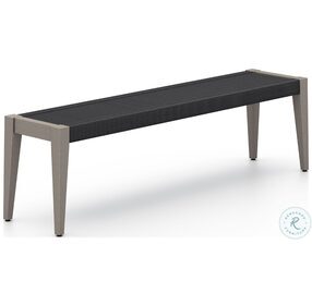Sherwood Washed Brown And Grey Rope Outdoor Dining Bench