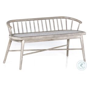 Alcott Weathered Grey Teak And Brushed Grey Outdoor Dining Bench