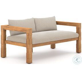 Alta Faye Sand And Natural Teak Outdoor Loveseat