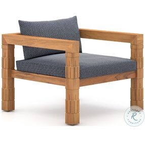 Alta Faye Navy And Natural Teak Outdoor Chair