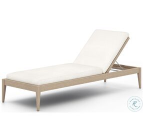 Sherwood Natural Ivory And Washed Brown Outdoor Chaise