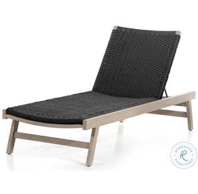Delano Weathered Grey And Thick Dark Grey Rope Outdoor Chaise