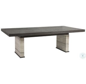 Signature Designs Rich Mocha Brown And Nature Travertine Venerato Extendable Rectangular Dining Table